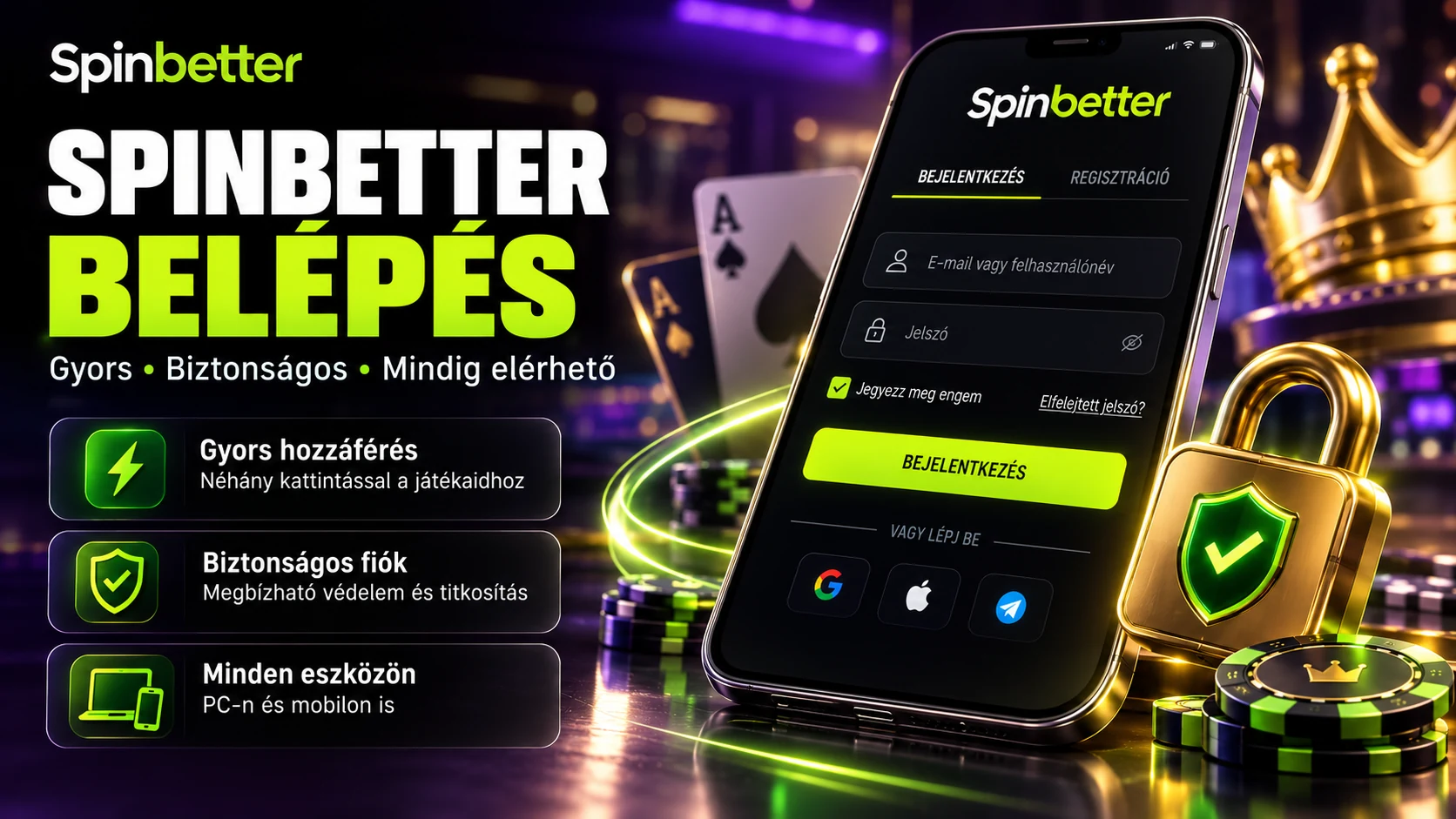 Spin Better casino login: fiókszám, telefonszám, e-mail